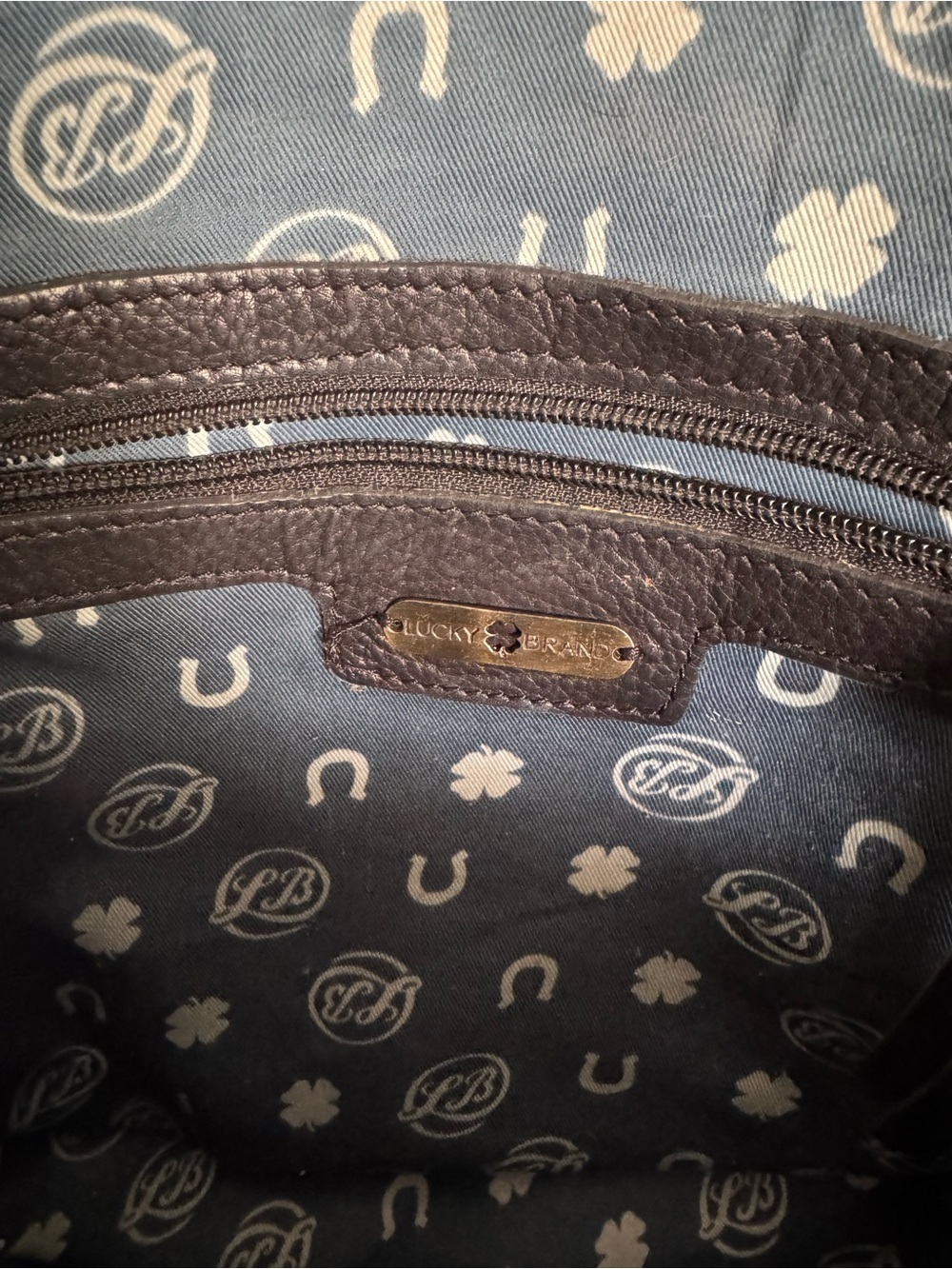 Lucky Brand 100% Genuine Leather Black Crossbody Shoulder Bag - Picture 11 of 13